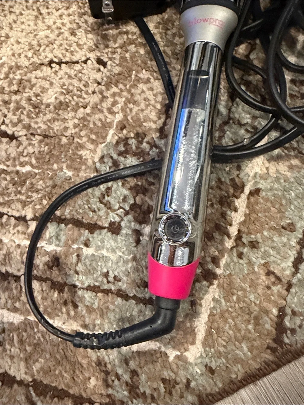 Silver and Pink Curling Wand - blow prop titanium Sleek Heat Styling for Women